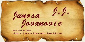 Junoša Jovanović vizit kartica